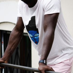 Desiretowear Men’s 3D print white T-shirt