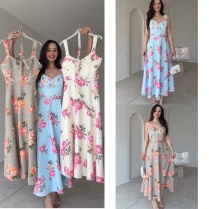 Desiretowear floral sleeveless maxi dress