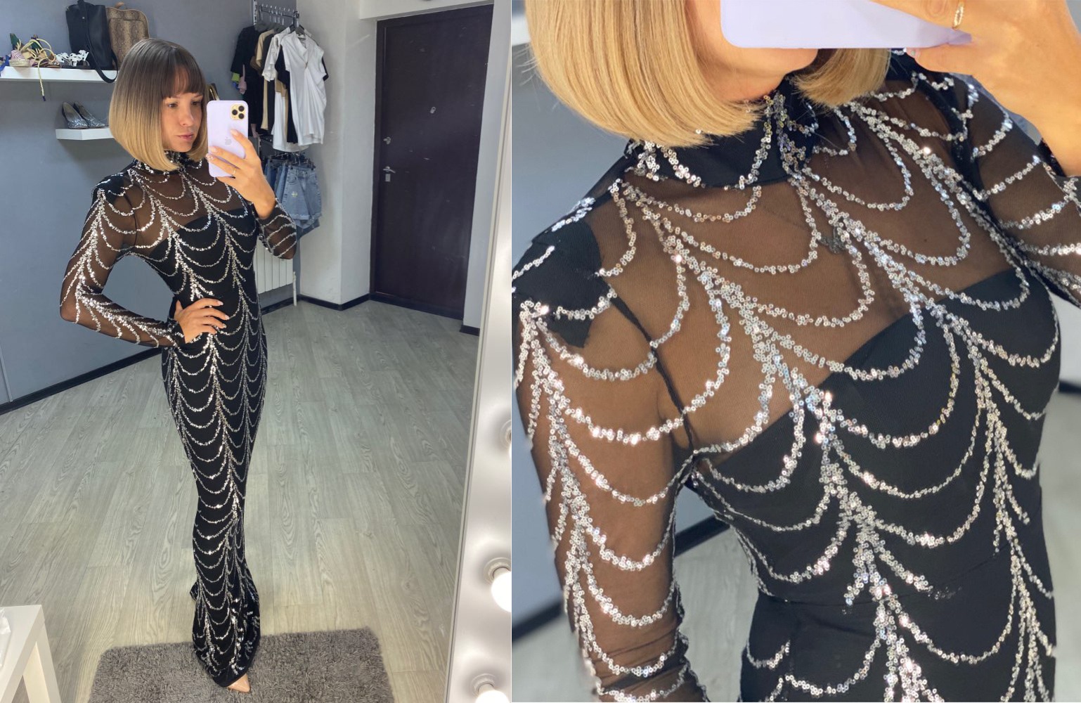 Sequins Women party Wear Dresses With Long Sleeves - Image 10