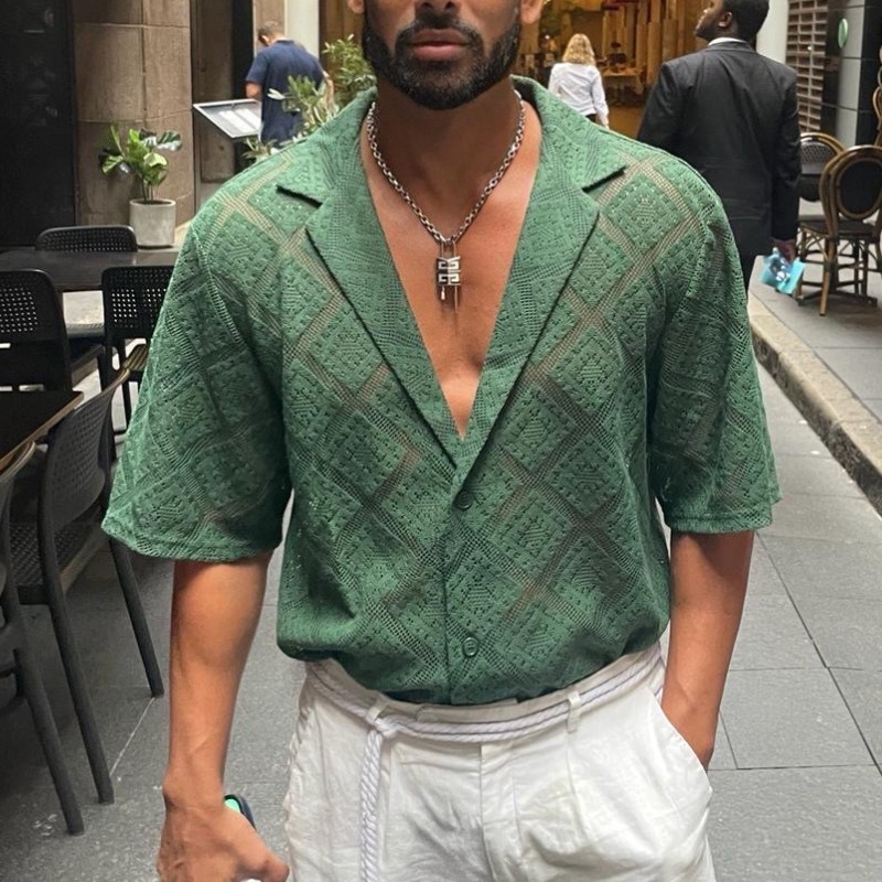Sea green men's shirt