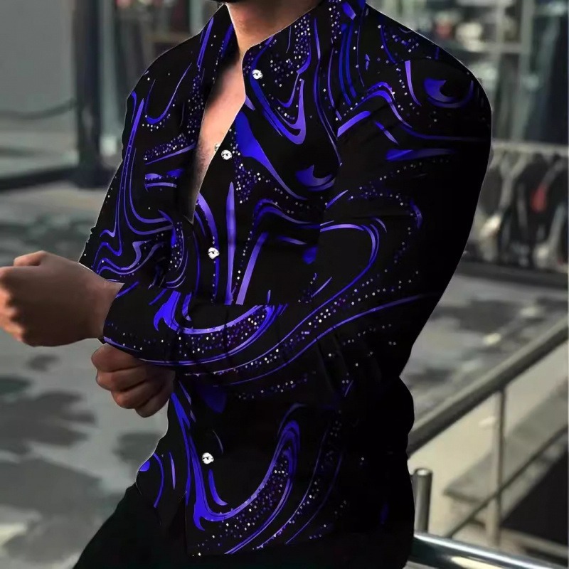 mens textured blue shirt