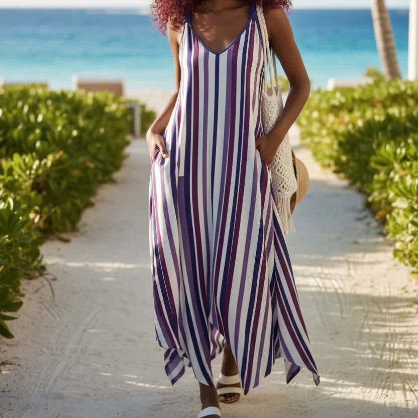 stripes casual dress