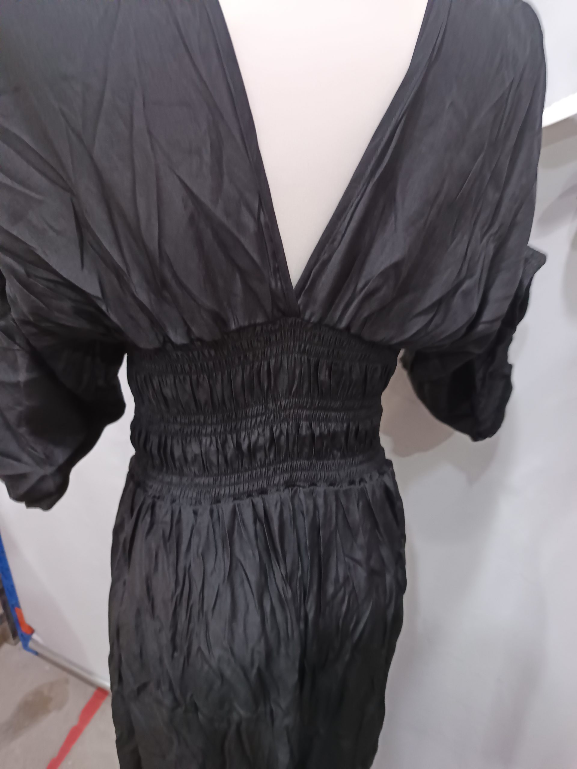 Fashion Bat-sleeved V-neck Slit Casual Dress with pockets - Image 6