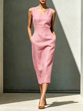 Womens Fashion Solid Colour Dresses - Image 2