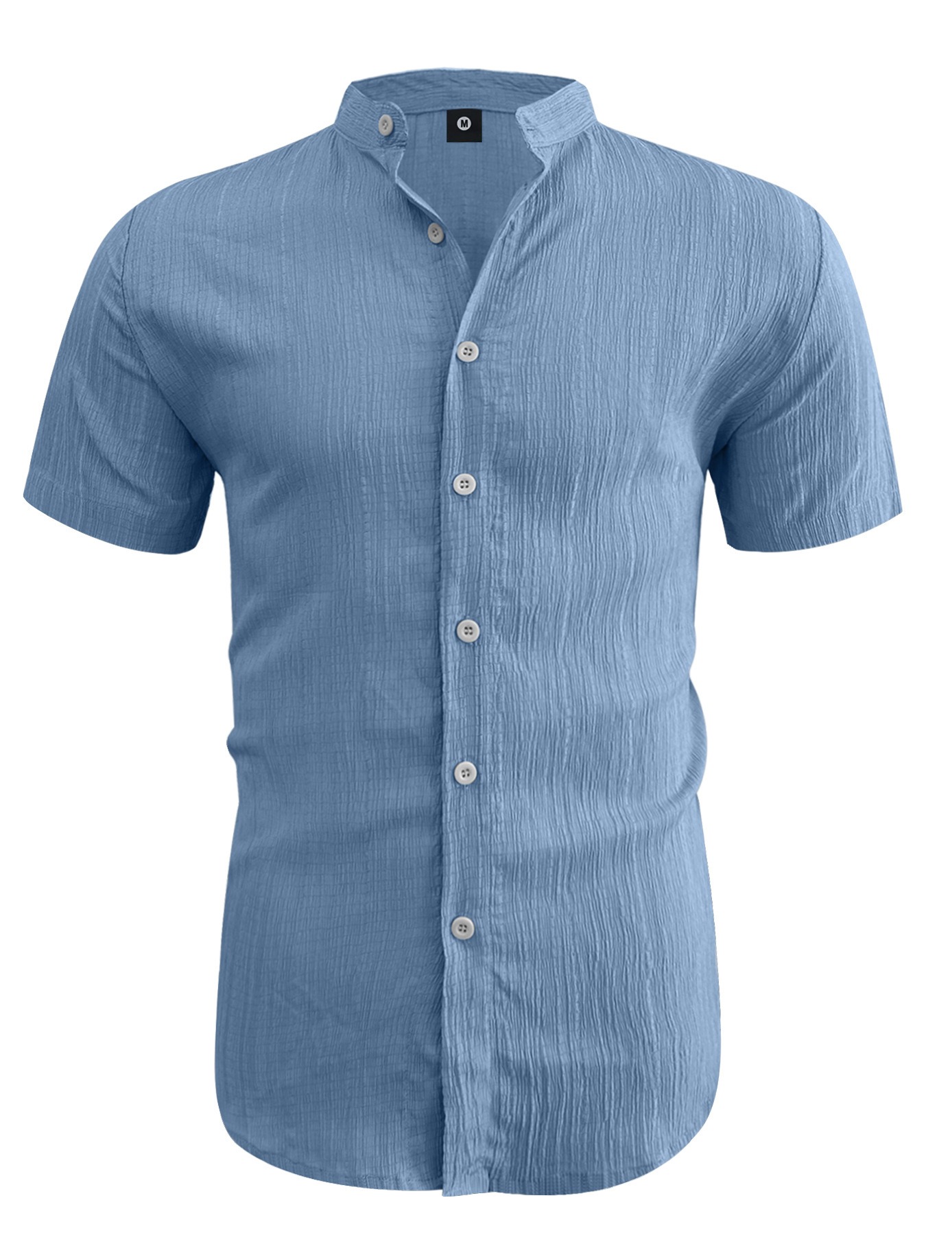 Hot-selling Mens Short-sleeve Stand-collar Casual Men's Shirt - Image 9