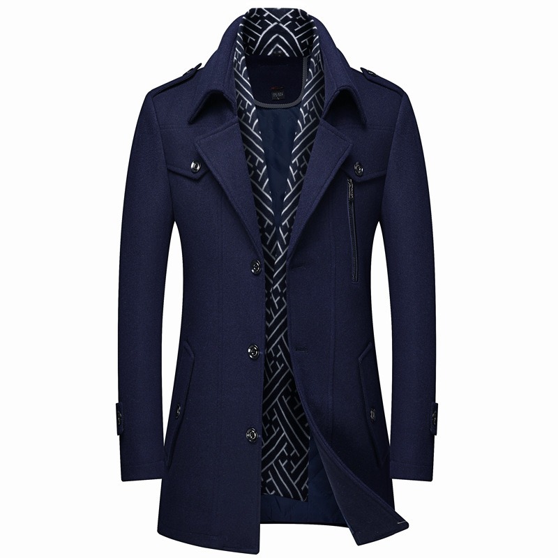 Thickened Men's Wool Woolen Trench Coat - Image 6