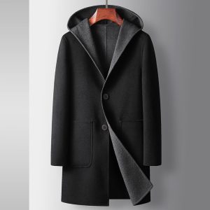 Mens Mid-Length Wool Coat