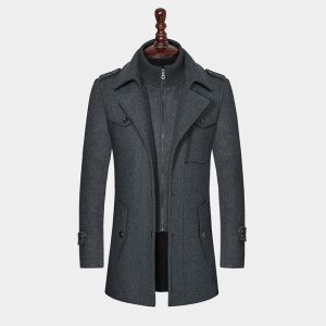 Men’s Woolen Double Collar Coat