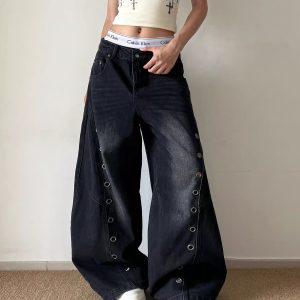 Eyelet Washed Scimitar Jeans