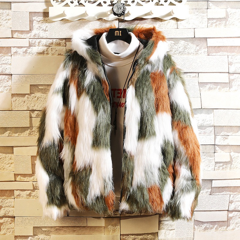Men's Faux Leather Warm Coat