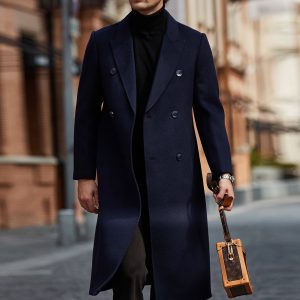 Double Breasted Wool Men’s Coat Jacket