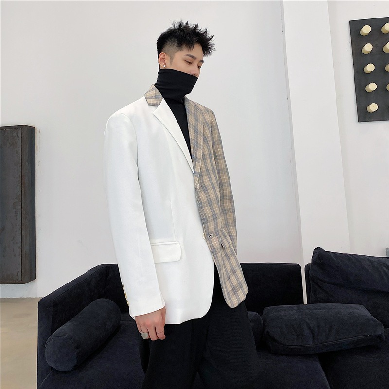 Men's Plaid Two-button Suit Jacket