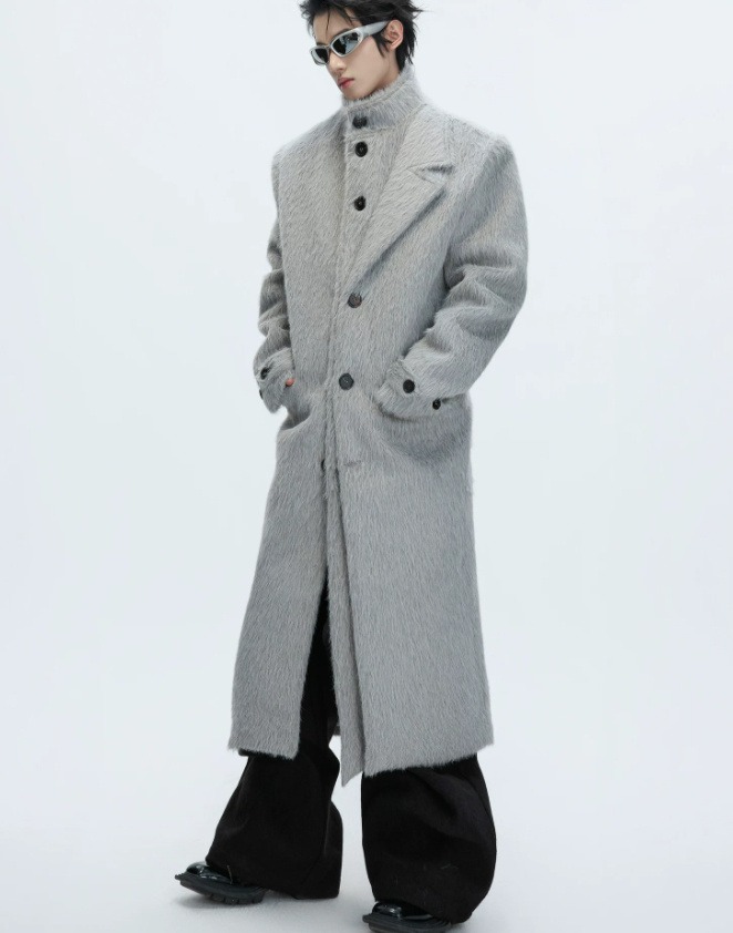 Short-pile Faux Two-piece Wool Coat - Image 7