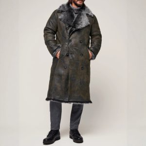 Double-breasted Wide Lapel Long-haired Men’s Long Fur Coat
