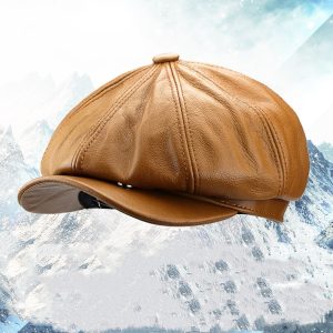 British Cowhide Octagonal Cap