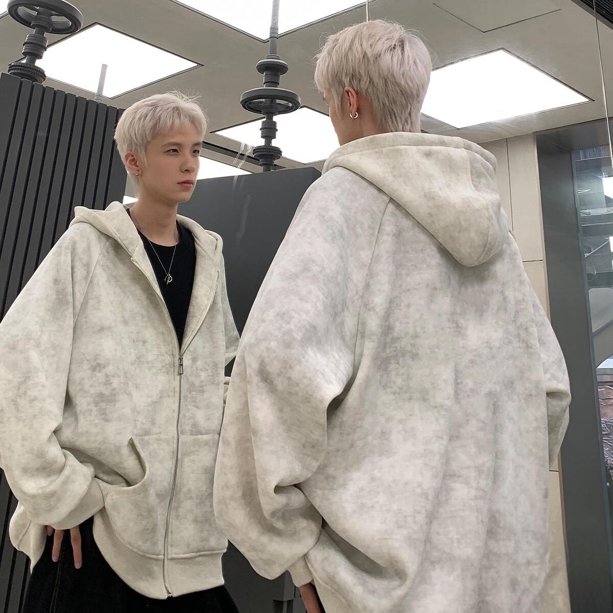 Men's Loose And Versatile Clothing Zip-up Jacket