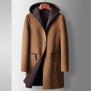 Mens Mid-Length Wool Coat