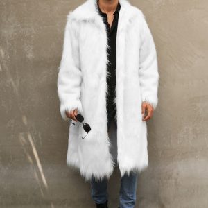 Mens Long Faux Fur Coat