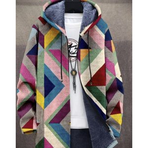 Winter Printed Fleece-lined Thickened Windproof Jacket