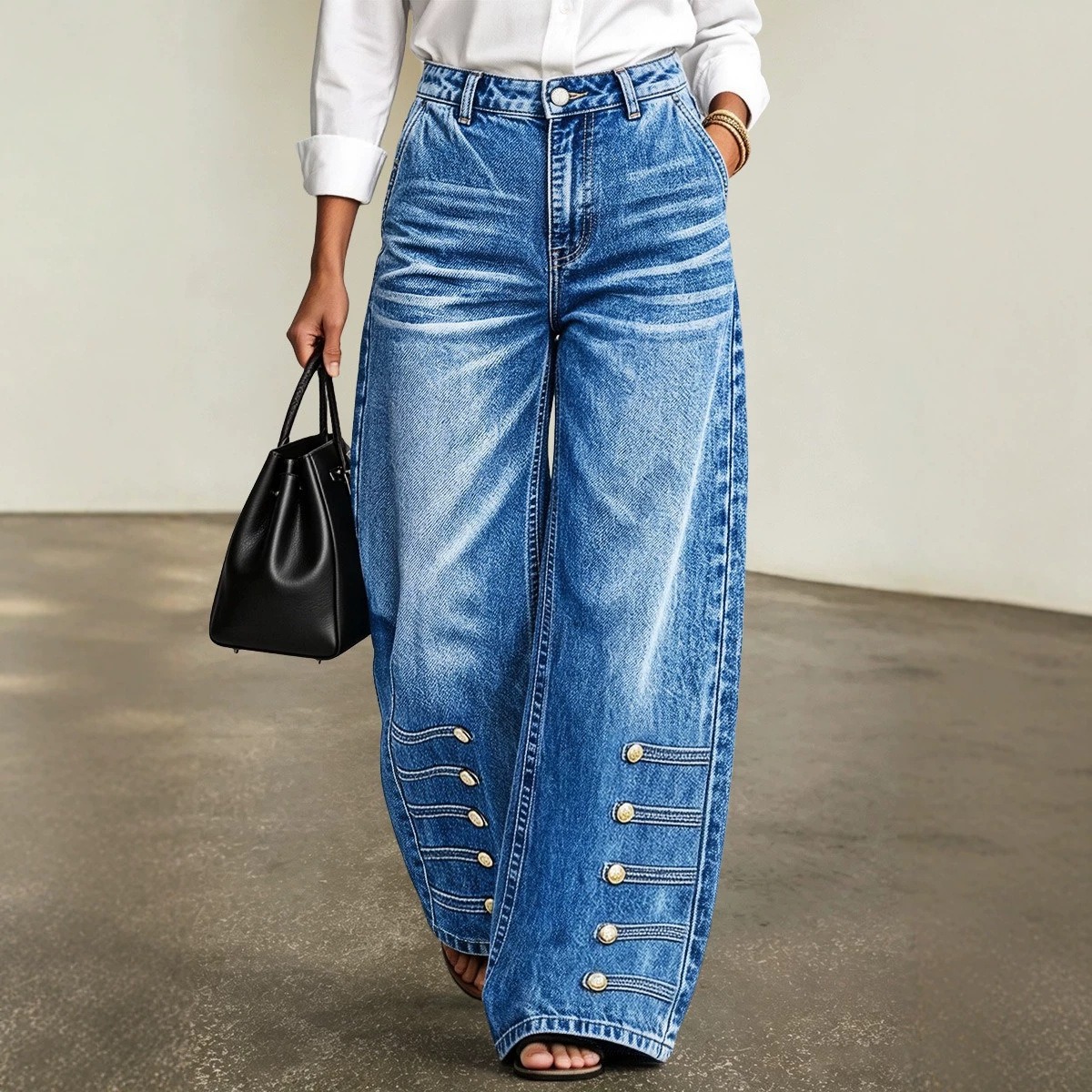 High-waisted Wide-leg Jeans - Image 2
