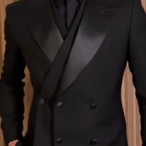 Black Satin Tuxedo Men’s Suit Set