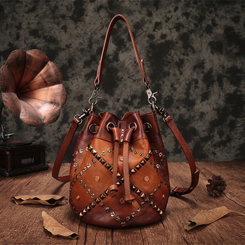 Leather Handbags Retro Leisure