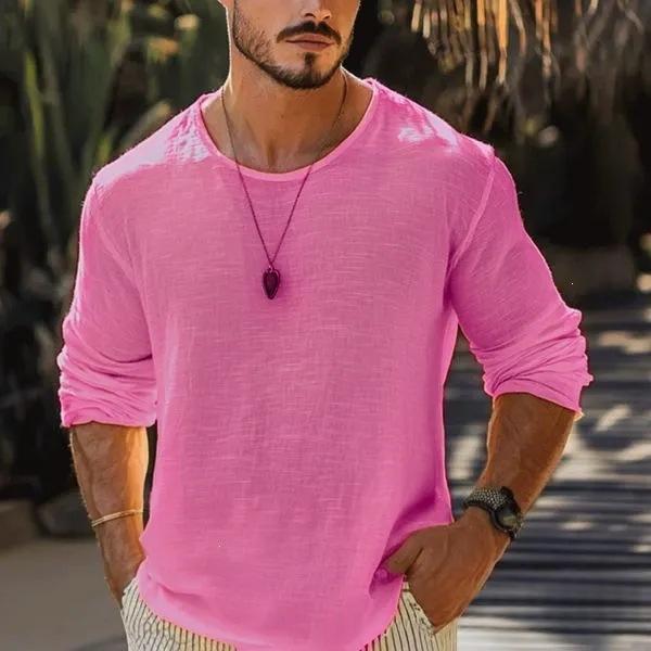 Men's Casual Solid Color Breathable T-Shirt - Image 3