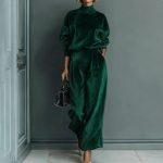 green velvet cord set