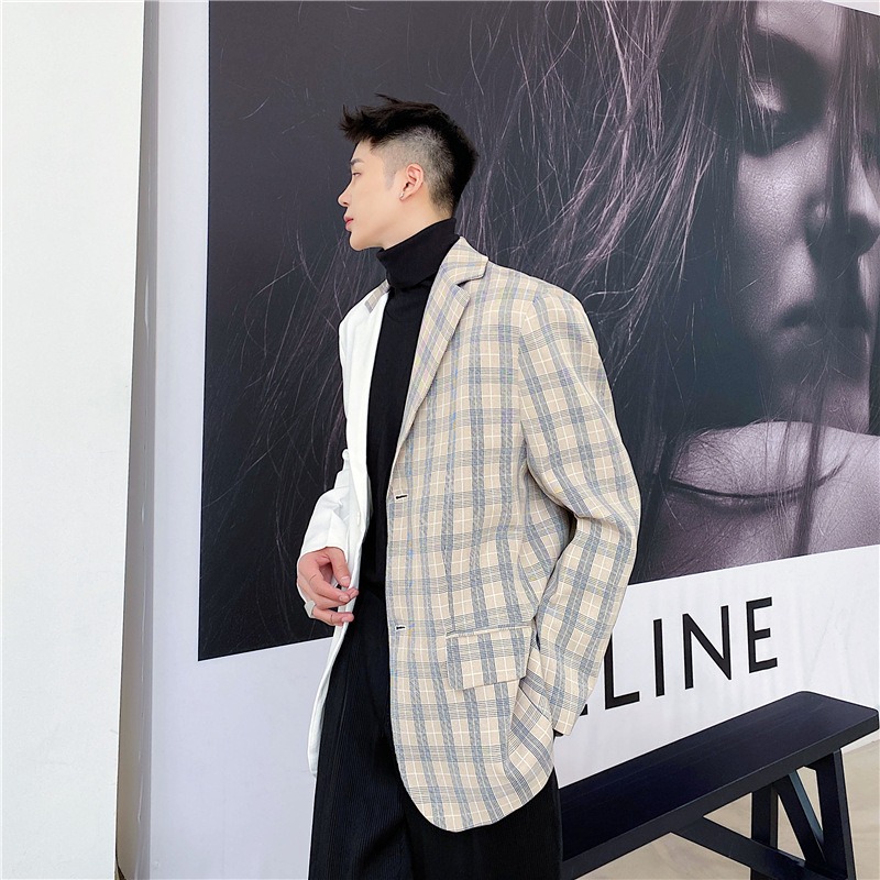 Men's Plaid Two-button Suit Jacket - Image 2