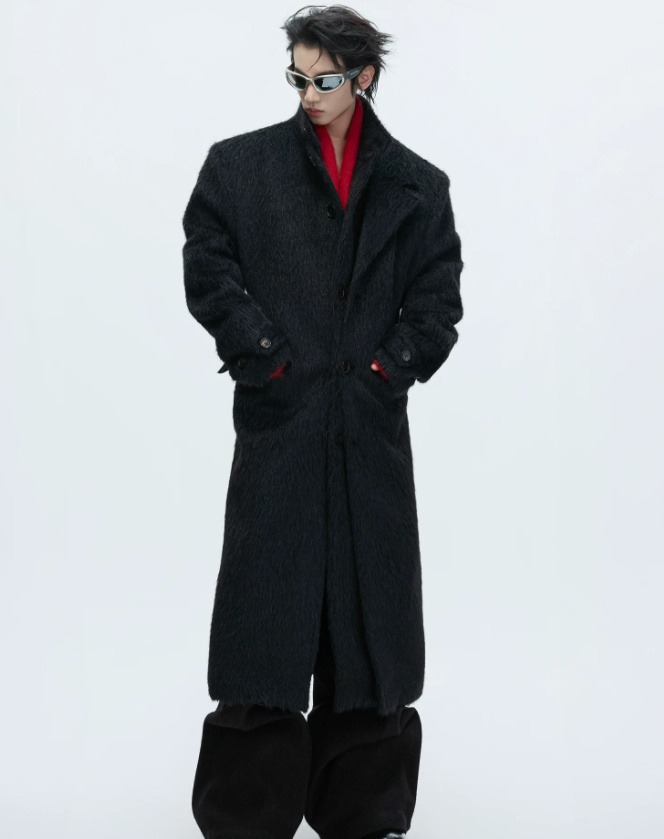 Short-pile Faux Two-piece Wool Coat - Image 5