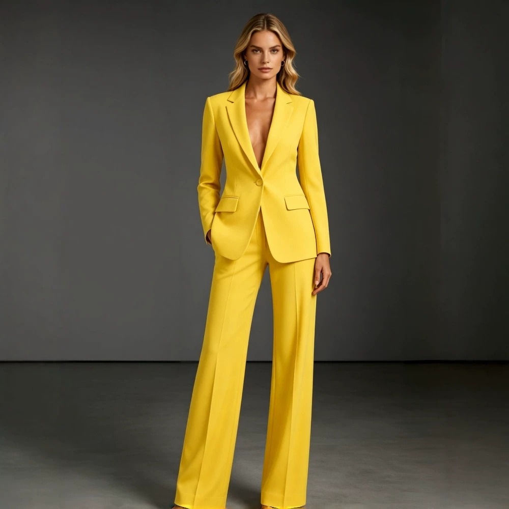 yellow suit cord set