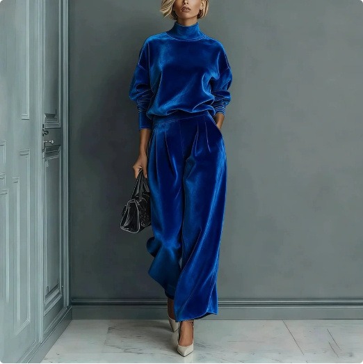 Women's velvet casual dress & Cord set - Image 4