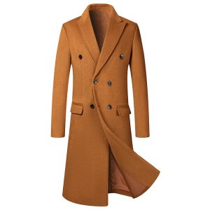 Men’s Long Wool Coat For Fall And Winter