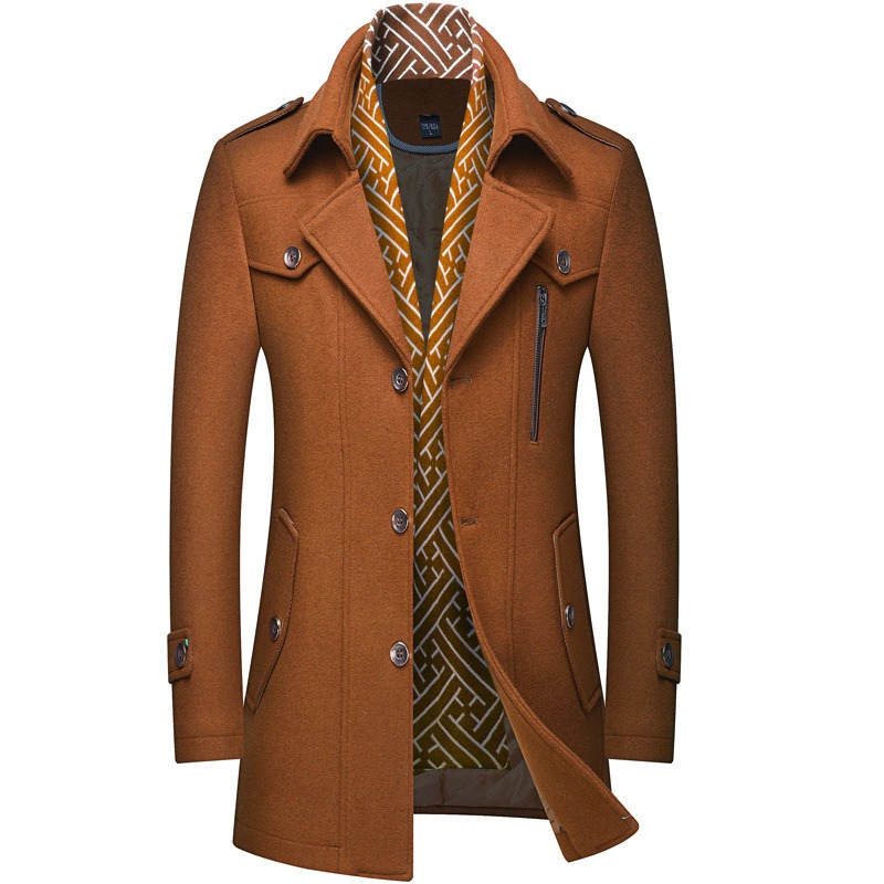 Thickened Men's Wool Woolen Trench Coat - Image 2
