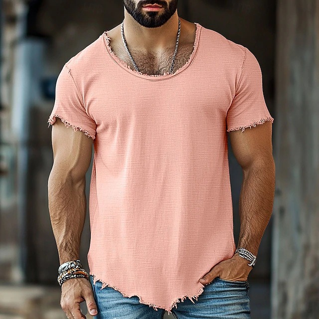 Mens Solid-Color Short-Sleeve T-Shirt - Image 7
