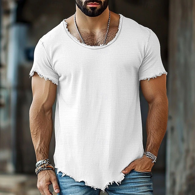 Mens Solid-Color Short-Sleeve T-Shirt - Image 5