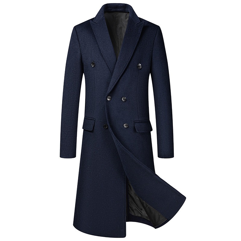 Men's Long Wool Coat For Fall And Winter - Image 4