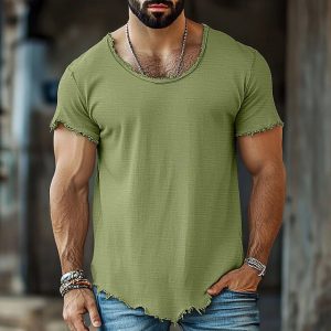 Mens Solid-Color Short-Sleeve T-Shirt
