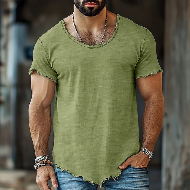 Mens Solid-Color Short-Sleeve T-Shirt - Image 2