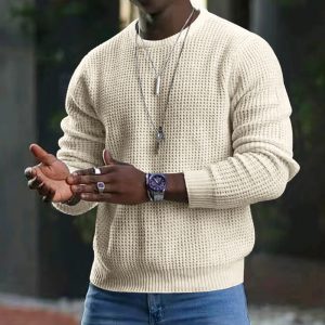 Men’s New Youth Round Neck Long Sleeve Pullover Sweater
