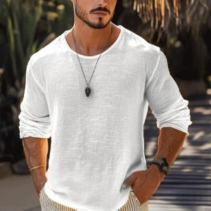 Men’s Casual Solid Color Breathable T-Shirt
