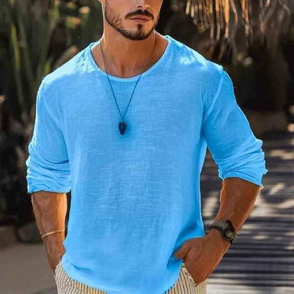 Men's Casual Solid Color Breathable T-Shirt - Image 5