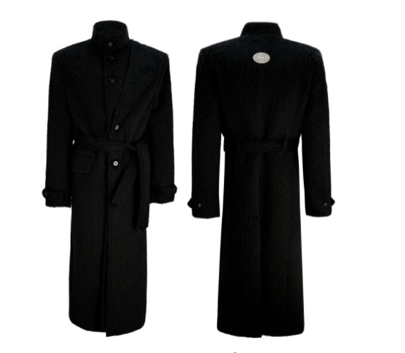 Short-pile Faux Two-piece Wool Coat - Image 4