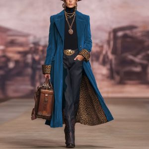 Women Lace Gold Velvet Long Coat