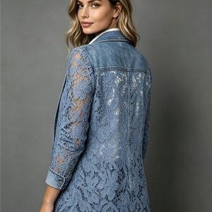 Women Floral Lace Blazer