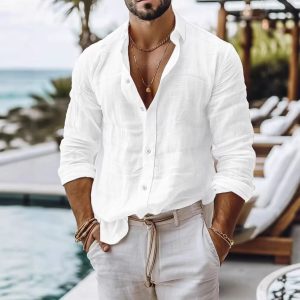 Men’s Loose-fit Casual Versatile Long-sleeve Shirt