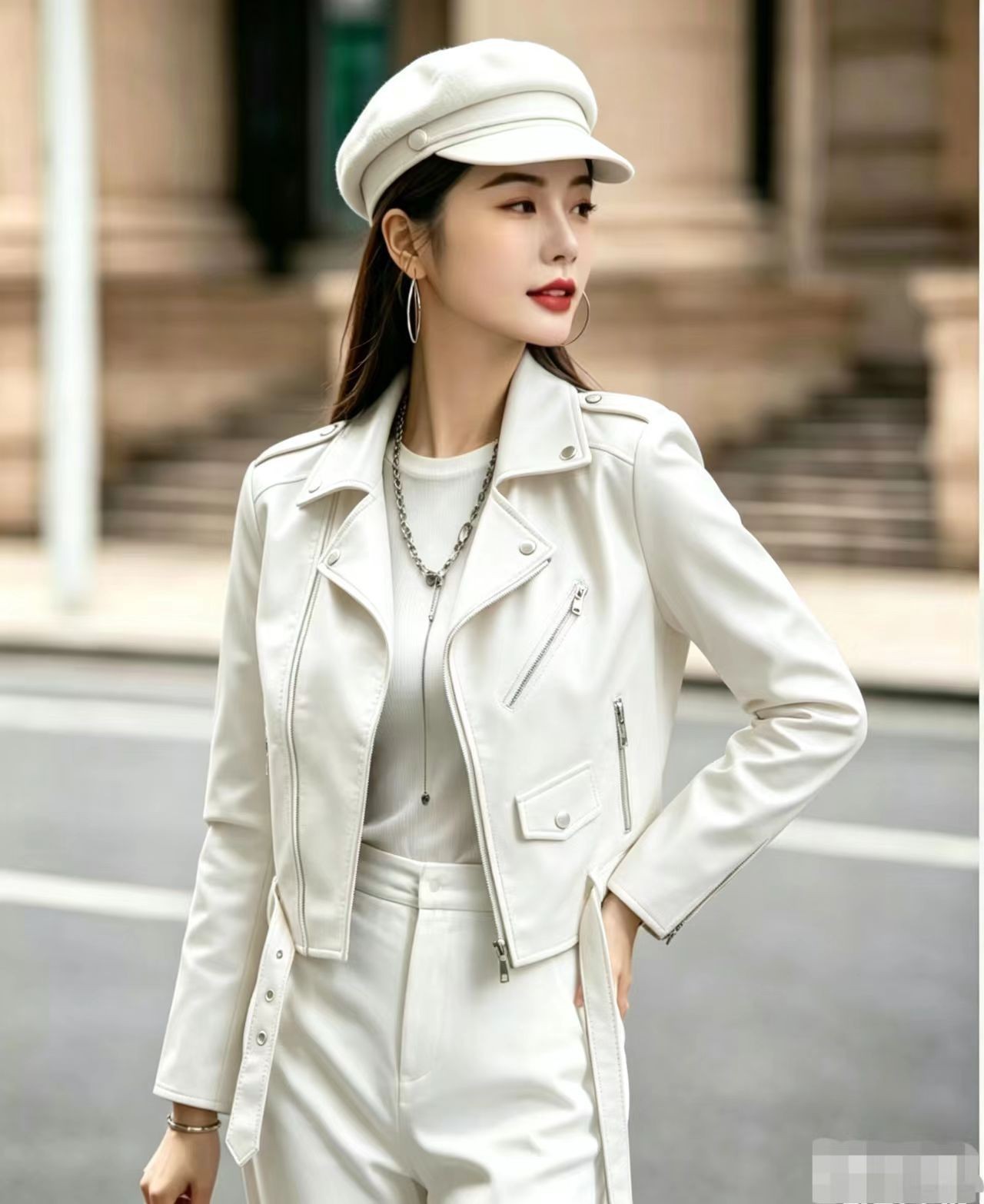 Women's Leather Jacket Coat - Image 5