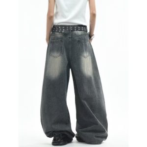 Denim Loose Straight-leg Pants