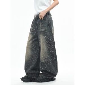 Denim Loose Straight-leg Pants