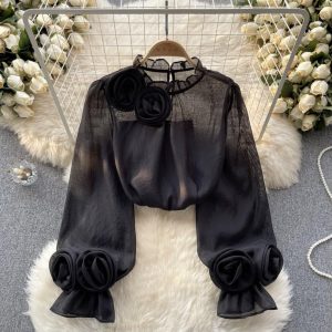 Chiffon Women Long-sleeve Top